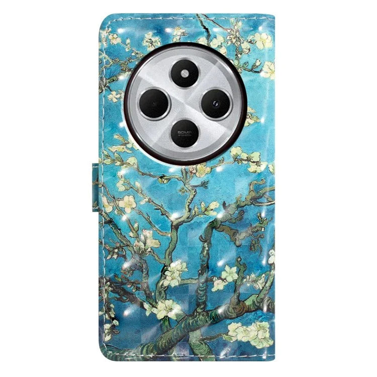 For Xiaomi Redmi 14C 4G Case PU Leather 3D Pattern Printing Wallet Phone Cover