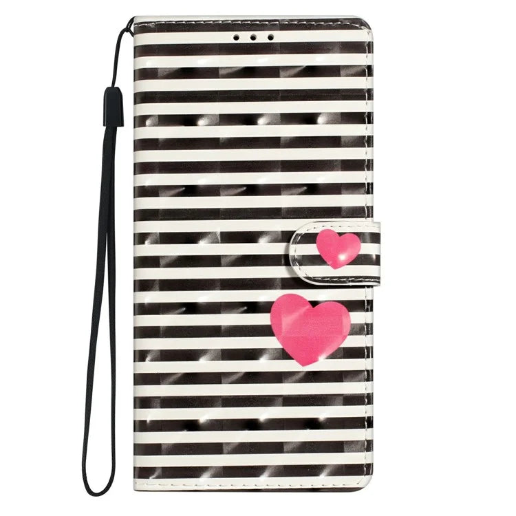 For Xiaomi Redmi 14C 4G Case PU Leather 3D Pattern Printing Wallet Phone Cover
