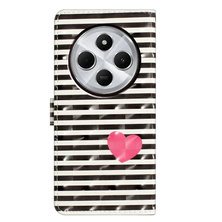 For Xiaomi Redmi 14C 4G Case PU Leather 3D Pattern Printing Wallet Phone Cover