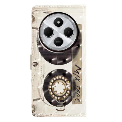 For Xiaomi Redmi 14C 4G Case PU Leather 3D Pattern Printing Wallet Phone Cover