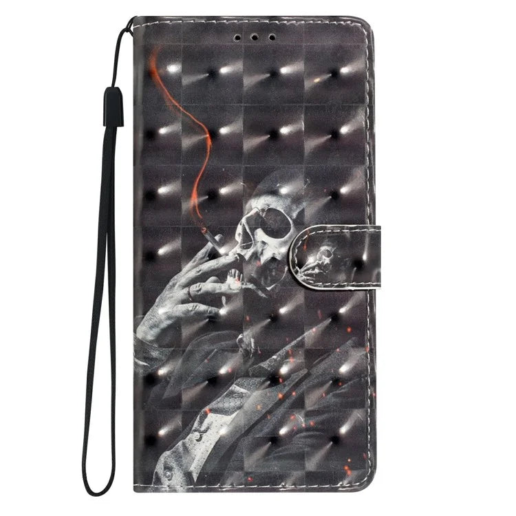 For Xiaomi Redmi 14C 4G Case PU Leather 3D Pattern Printing Wallet Phone Cover