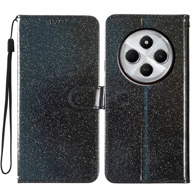 For Xiaomi Redmi 14C 4G Wallet Case Glitter Anti-Scratch Leather Phone Cover Stand