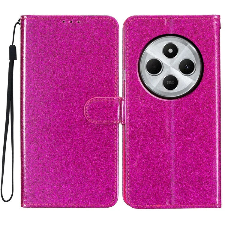 For Xiaomi Redmi 14C 4G Wallet Case Glitter Anti-Scratch Leather Phone Cover Stand