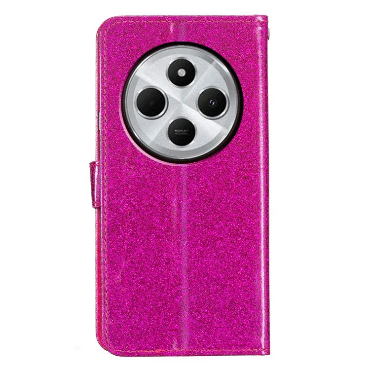 For Xiaomi Redmi 14C 4G Wallet Case Glitter Anti-Scratch Leather Phone Cover Stand