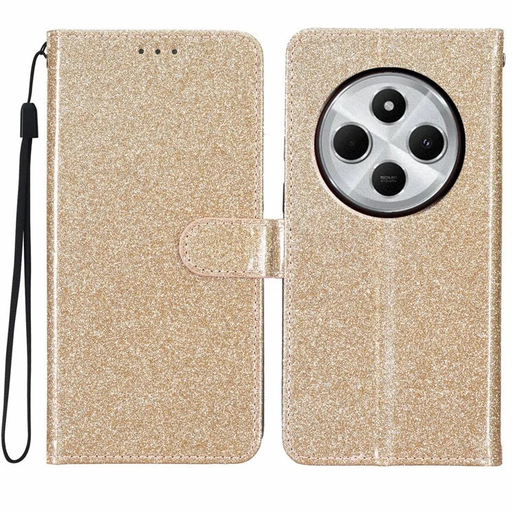 For Xiaomi Redmi 14C 4G Wallet Case Glitter Anti-Scratch Leather Phone Cover Stand