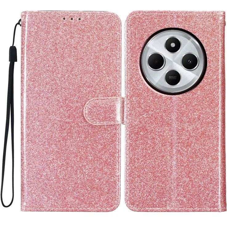 For Xiaomi Redmi 14C 4G Wallet Case Glitter Anti-Scratch Leather Phone Cover Stand