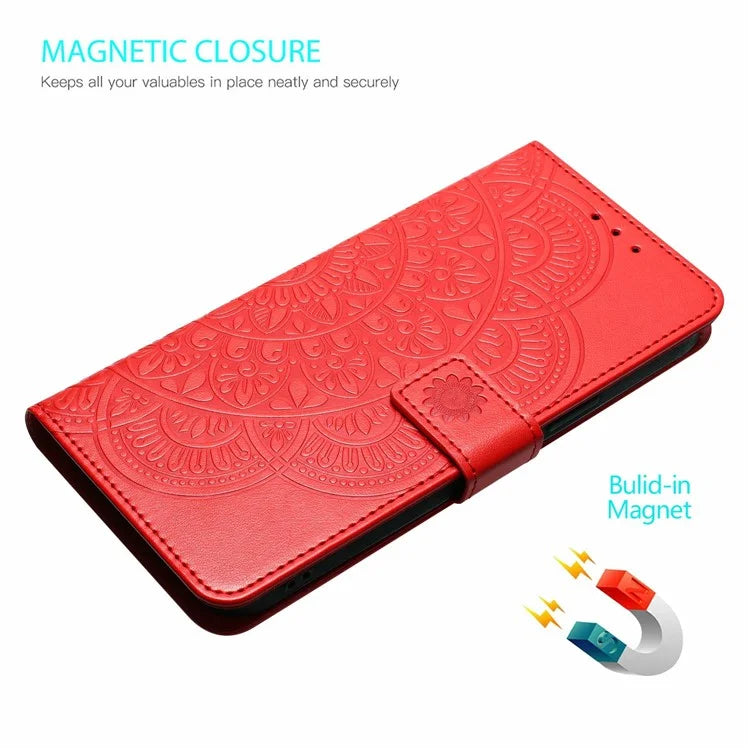 For Xiaomi Redmi 14C 4G Leather Case with Card Slots Mandala Pattern Phone Cover Stand