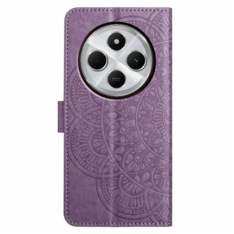For Xiaomi Redmi 14C 4G Leather Case with Card Slots Mandala Pattern Phone Cover Stand