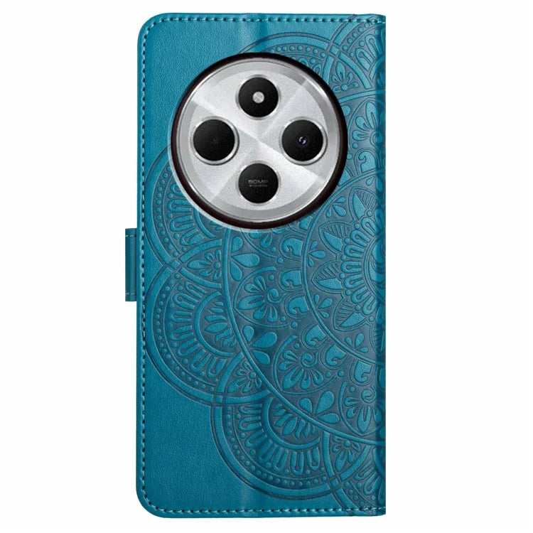 For Xiaomi Redmi 14C 4G Leather Case with Card Slots Mandala Pattern Phone Cover Stand