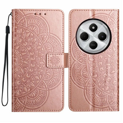 For Xiaomi Redmi 14C 4G Leather Case with Card Slots Mandala Pattern Phone Cover Stand