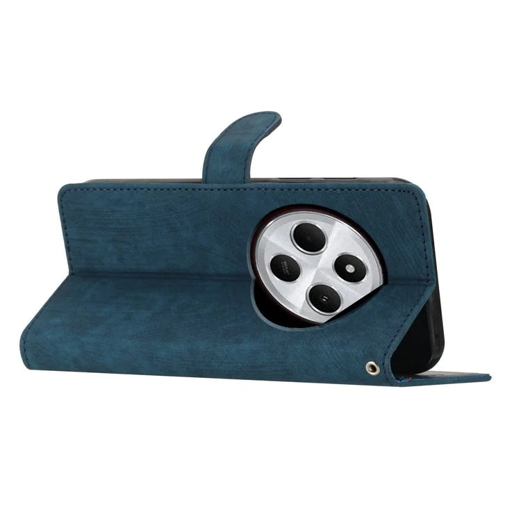 For Xiaomi Redmi 14C 4G Case with Card Clots Skin-Touch PU Leather Phone Cover Stand