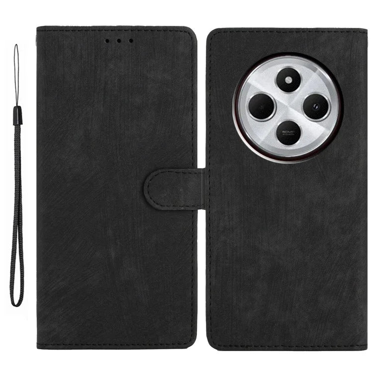 For Xiaomi Redmi 14C 4G Case with Card Clots Skin-Touch PU Leather Phone Cover Stand