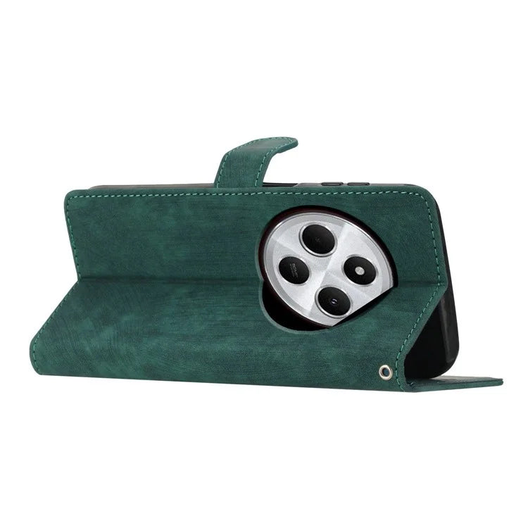 For Xiaomi Redmi 14C 4G Case with Card Clots Skin-Touch PU Leather Phone Cover Stand