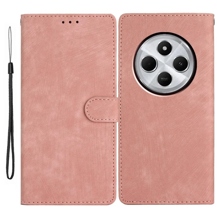 For Xiaomi Redmi 14C 4G Case with Card Clots Skin-Touch PU Leather Phone Cover Stand