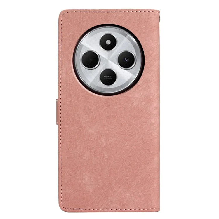 For Xiaomi Redmi 14C 4G Case with Card Clots Skin-Touch PU Leather Phone Cover Stand