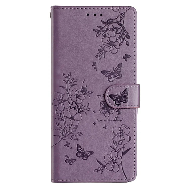 For Xiaomi Redmi 14C 4G Wallet Phone Case Butterfly Floral Imprint Leather Flip Cover