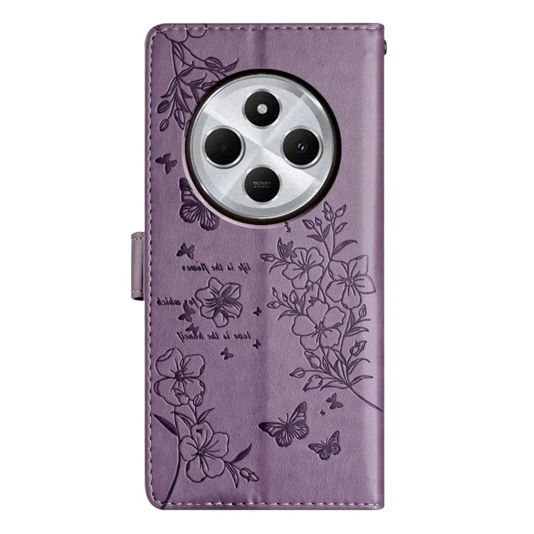 For Xiaomi Redmi 14C 4G Wallet Phone Case Butterfly Floral Imprint Leather Flip Cover