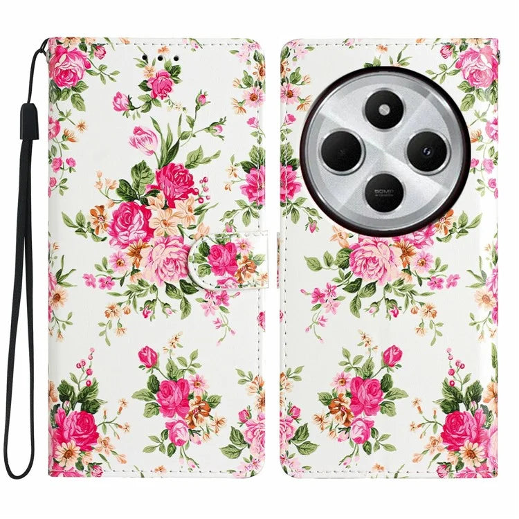 For Xiaomi Redmi 14C 4G Wallet Case PU Leather Pattern Printing Stand Phone Cover with Strap