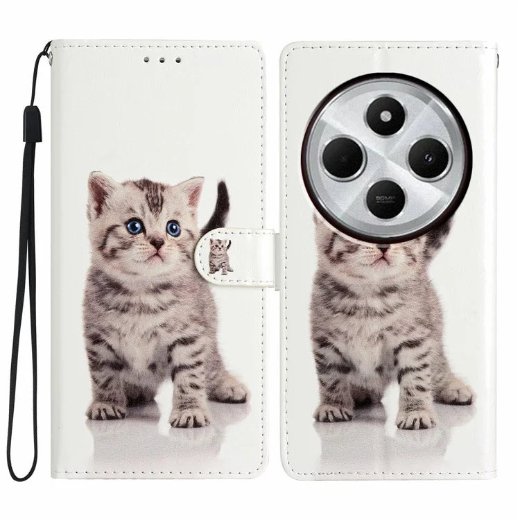 For Xiaomi Redmi 14C 4G Wallet Case PU Leather Pattern Printing Stand Phone Cover with Strap