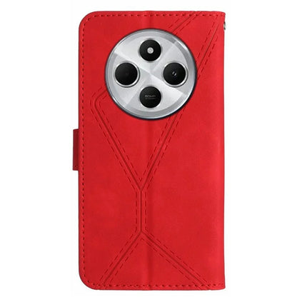HT05 For Xiaomi Redmi 14C 4G Case Skin-Touch Lines PU Leather Flip Phone Cover