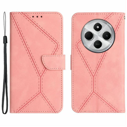 HT05 For Xiaomi Redmi 14C 4G Case Skin-Touch Lines PU Leather Flip Phone Cover
