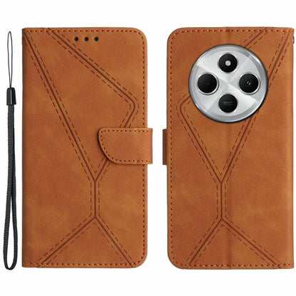 HT05 For Xiaomi Redmi 14C 4G Case Skin-Touch Lines PU Leather Flip Phone Cover