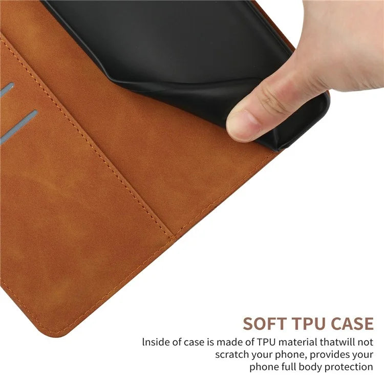 HT05 For Xiaomi Redmi 14C 4G Case Skin-Touch Lines PU Leather Flip Phone Cover