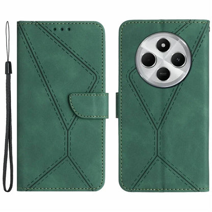 HT05 For Xiaomi Redmi 14C 4G Case Skin-Touch Lines PU Leather Flip Phone Cover