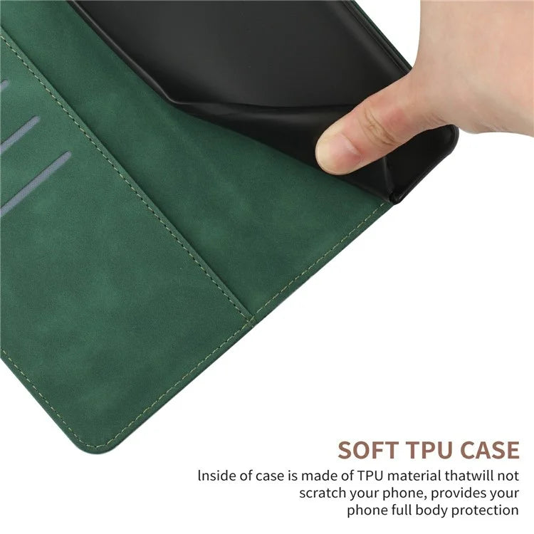 HT05 For Xiaomi Redmi 14C 4G Case Skin-Touch Lines PU Leather Flip Phone Cover