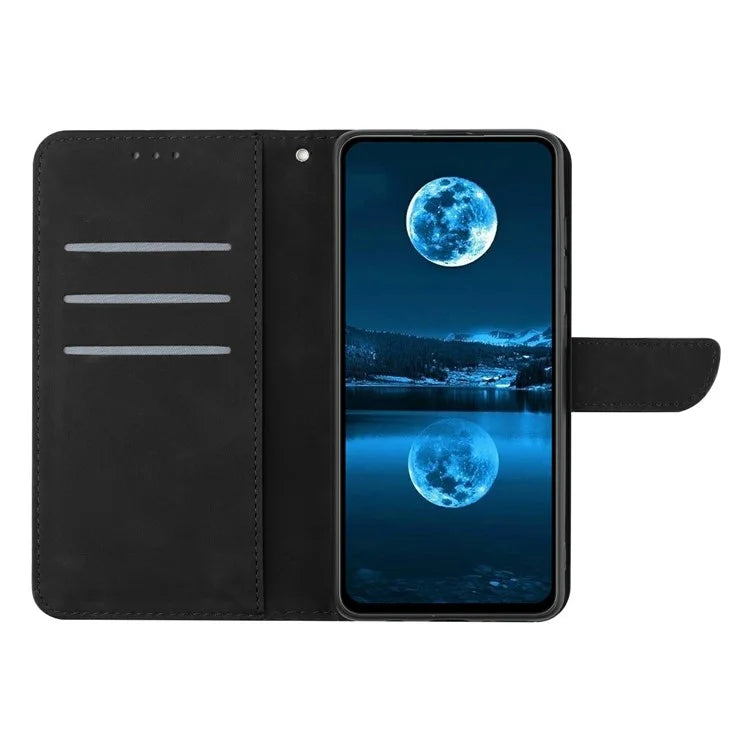 HT05 For Xiaomi Redmi 14C 4G Case Skin-Touch Lines PU Leather Flip Phone Cover