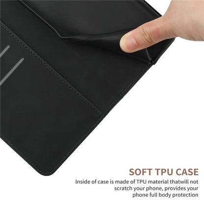 HT05 For Xiaomi Redmi 14C 4G Case Skin-Touch Lines PU Leather Flip Phone Cover