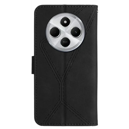 HT05 For Xiaomi Redmi 14C 4G Case Skin-Touch Lines PU Leather Flip Phone Cover