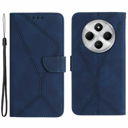 HT05 For Xiaomi Redmi 14C 4G Case Skin-Touch Lines PU Leather Flip Phone Cover