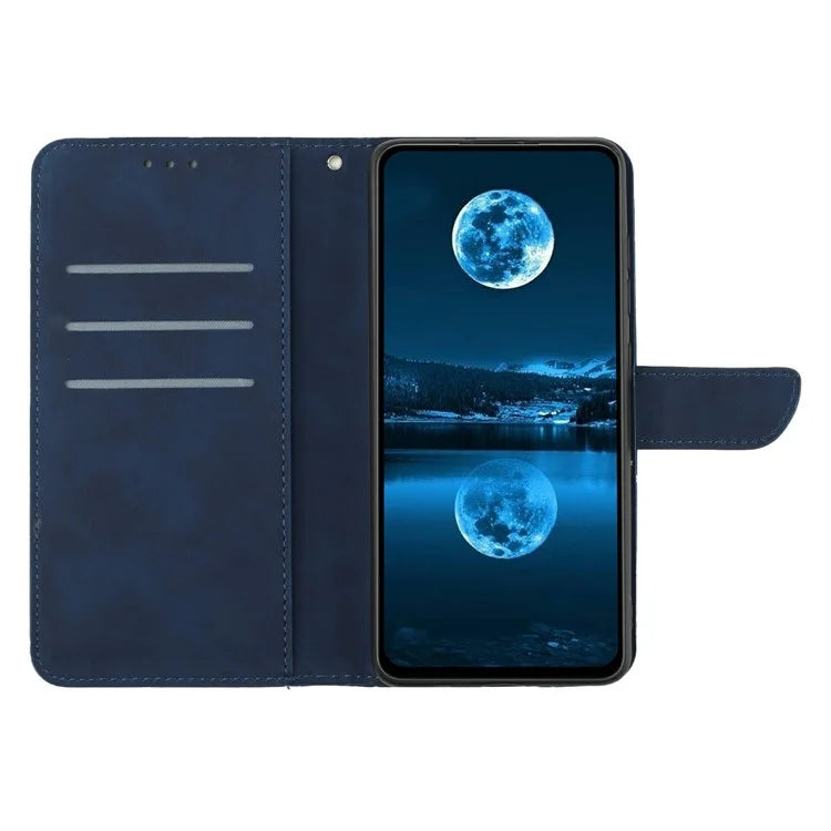 HT05 For Xiaomi Redmi 14C 4G Case Skin-Touch Lines PU Leather Flip Phone Cover