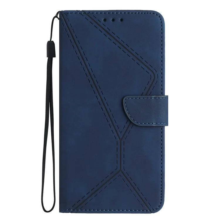 HT05 For Xiaomi Redmi 14C 4G Case Skin-Touch Lines PU Leather Flip Phone Cover