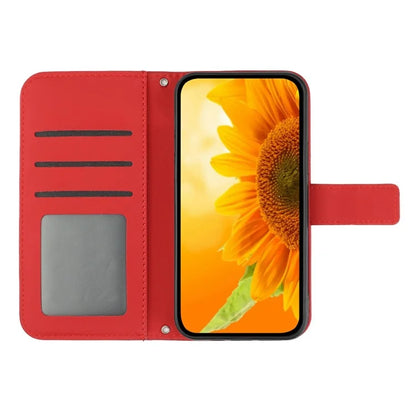 HT04 For Xiaomi Redmi 14C 4G Case Sunflower Imprint Leather Wallet Phone Cover with Wrist Strap