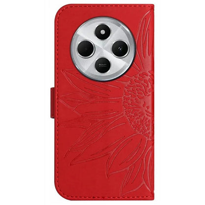HT04 For Xiaomi Redmi 14C 4G Case Sunflower Imprint Leather Wallet Phone Cover with Wrist Strap