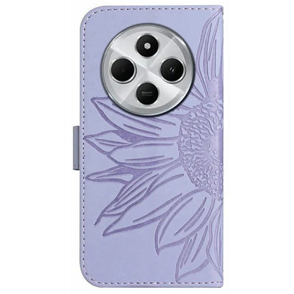 HT04 For Xiaomi Redmi 14C 4G Case Sunflower Imprint Leather Wallet Phone Cover with Wrist Strap