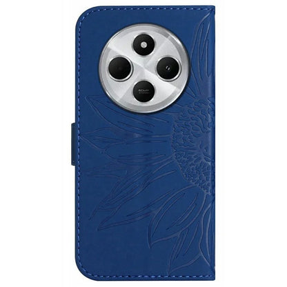 HT04 For Xiaomi Redmi 14C 4G Case Sunflower Imprint Leather Wallet Phone Cover with Wrist Strap