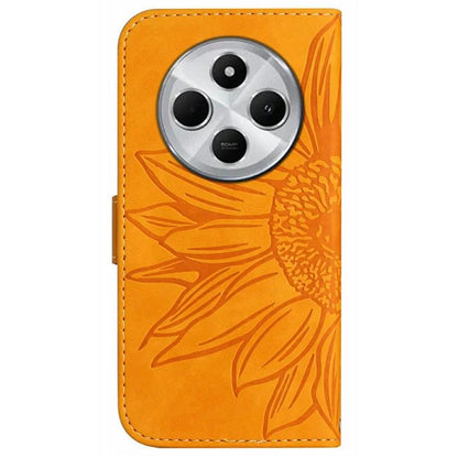 HT04 For Xiaomi Redmi 14C 4G Case Sunflower Imprint Leather Wallet Phone Cover with Wrist Strap