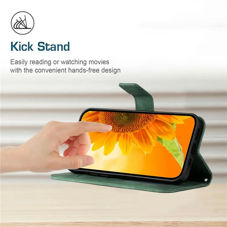 HT04 For Xiaomi Redmi 14C 4G Case Sunflower Imprint Leather Wallet Phone Cover with Wrist Strap