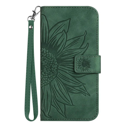 HT04 For Xiaomi Redmi 14C 4G Case Sunflower Imprint Leather Wallet Phone Cover with Wrist Strap