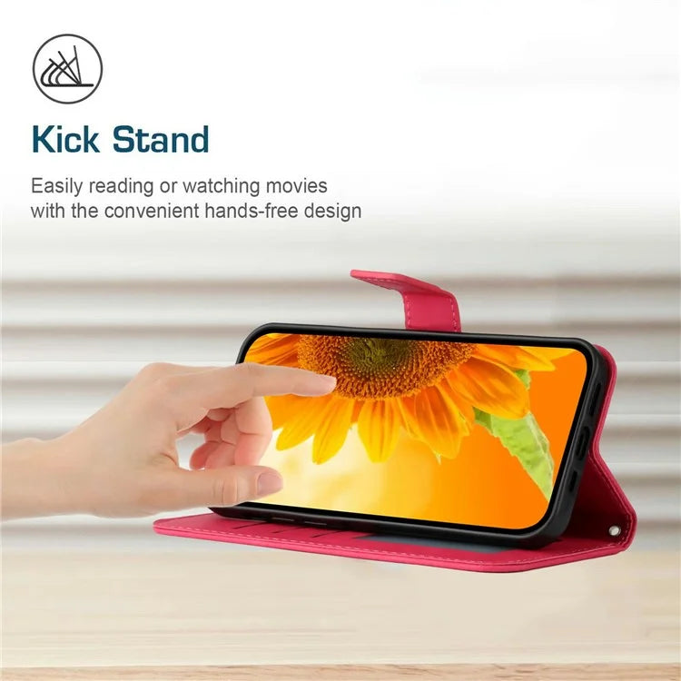 HT04 For Xiaomi Redmi 14C 4G Case Sunflower Imprint Leather Wallet Phone Cover with Wrist Strap