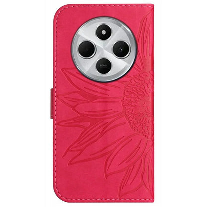 HT04 For Xiaomi Redmi 14C 4G Case Sunflower Imprint Leather Wallet Phone Cover with Wrist Strap