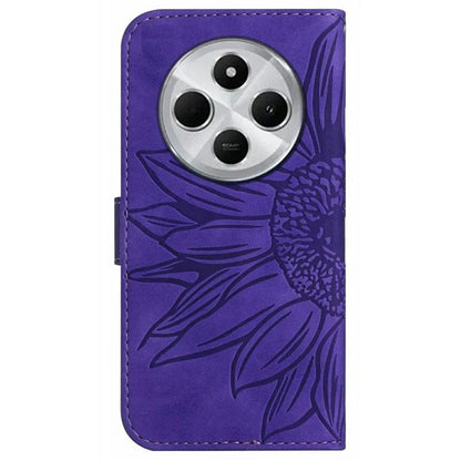 HT04 For Xiaomi Redmi 14C 4G Case Sunflower Imprint Leather Wallet Phone Cover with Wrist Strap