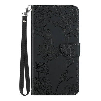 HT03 For Xiaomi Redmi 14C 4G Case Butterfly Flower Imprint Leather Phone Cover with Strap