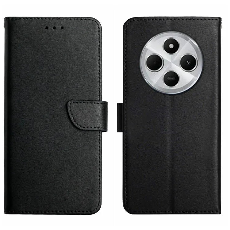 HT02 For Xiaomi Redmi 14C 4G Case Genuine Cow Leather Phone Cover Nappa Texture
