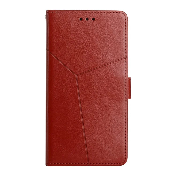 HT01 For Xiaomi Redmi 14C 4G Case Y-Shaped Lines Imprint Leather Phone Cover