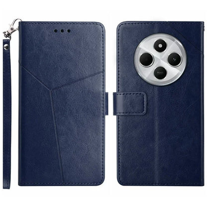 HT01 For Xiaomi Redmi 14C 4G Case Y-Shaped Lines Imprint Leather Phone Cover