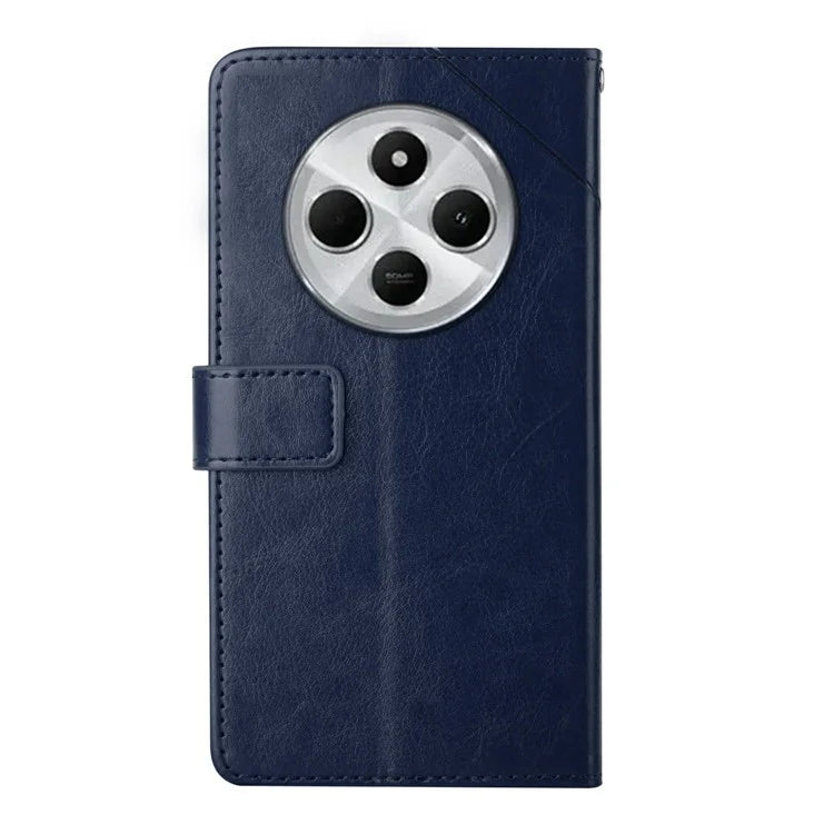 HT01 For Xiaomi Redmi 14C 4G Case Y-Shaped Lines Imprint Leather Phone Cover
